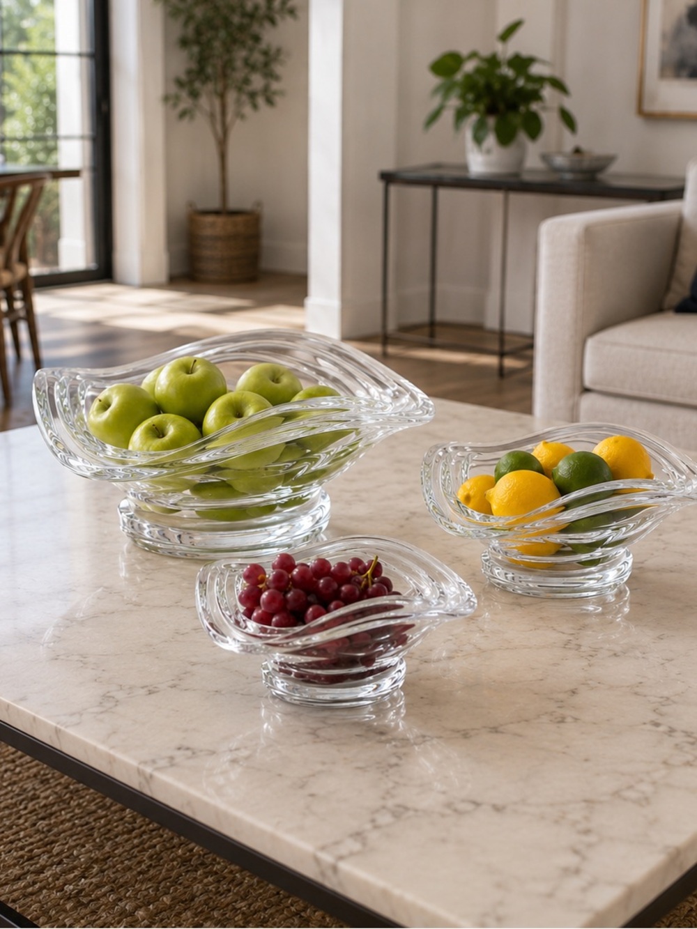 SIN Glass Trio of NEW Decorative Bowls